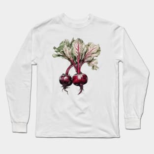 Beetroot Watercolor Art Long Sleeve T-Shirt